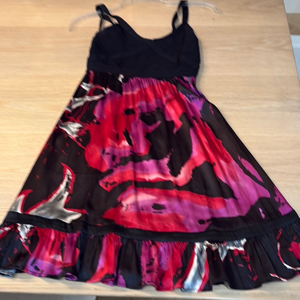 Stylish silk Dress in Black and Red